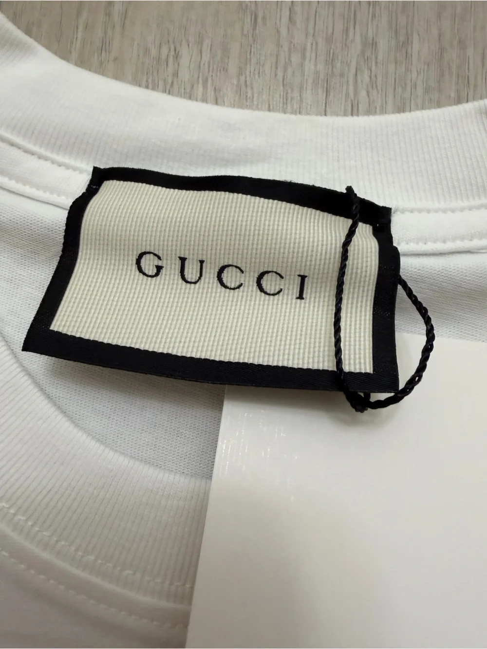 Gucci White Logo T-Shirt Blue Graphic Logo
